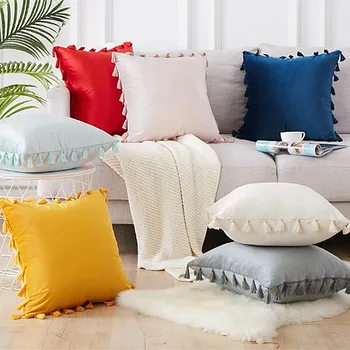 Solid Beige Pink Yellow Grey Navy Pillow Cover Soft Velvet Cushion Cover with Tassels Home Decorative 45x45cm Sofa Bed Chair
Solid Beige Pink Yellow Grey Navy Pillow Cover Soft Velvet Cushion Cover with Tassels Home Decorative 45x45cm Sofa Bed Chair