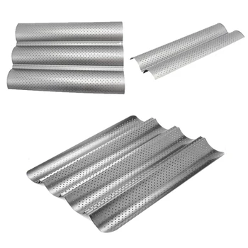 Food Grade Carbon Steel 2/3/4 Groove Baguette Pan Non-Stick French Bread Bake Pan Wave Loaf Mold Baking Tools,3 Pack
Food Grade Carbon Steel 2/3/4 Groove Baguette Pan Non-Stick French Bread Bake Pan Wave Loaf Mold Baking Tools,3 Pack