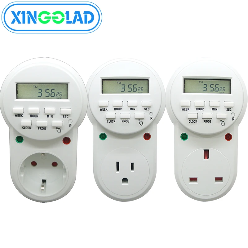 With Switch Indicator Screen Electronic Smart Digital Timer Socket 7 Days 12/24 Hour Programmable Adjustable Timing EU UK US
With Switch Indicator Screen Electronic Smart Digital Timer Socket 7 Days 12/24 Hour Programmable Adjustable Timing EU UK US