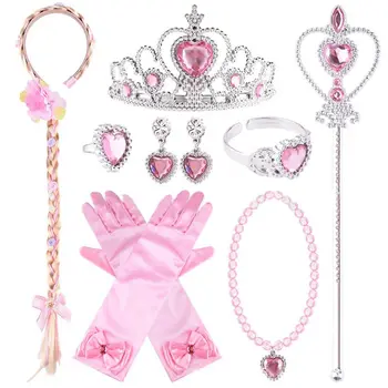 EDCRFV 1Set Princess Dress Up Accessories Tiara Braids Wand Gloves Necklace Earrings Ring Bracelet for Girls Halloween Party Cos
EDCRFV 1Set Princess Dress Up Accessories Tiara Braids Wand Gloves Necklace Earrings Ring Bracelet for Girls Halloween Party Cos