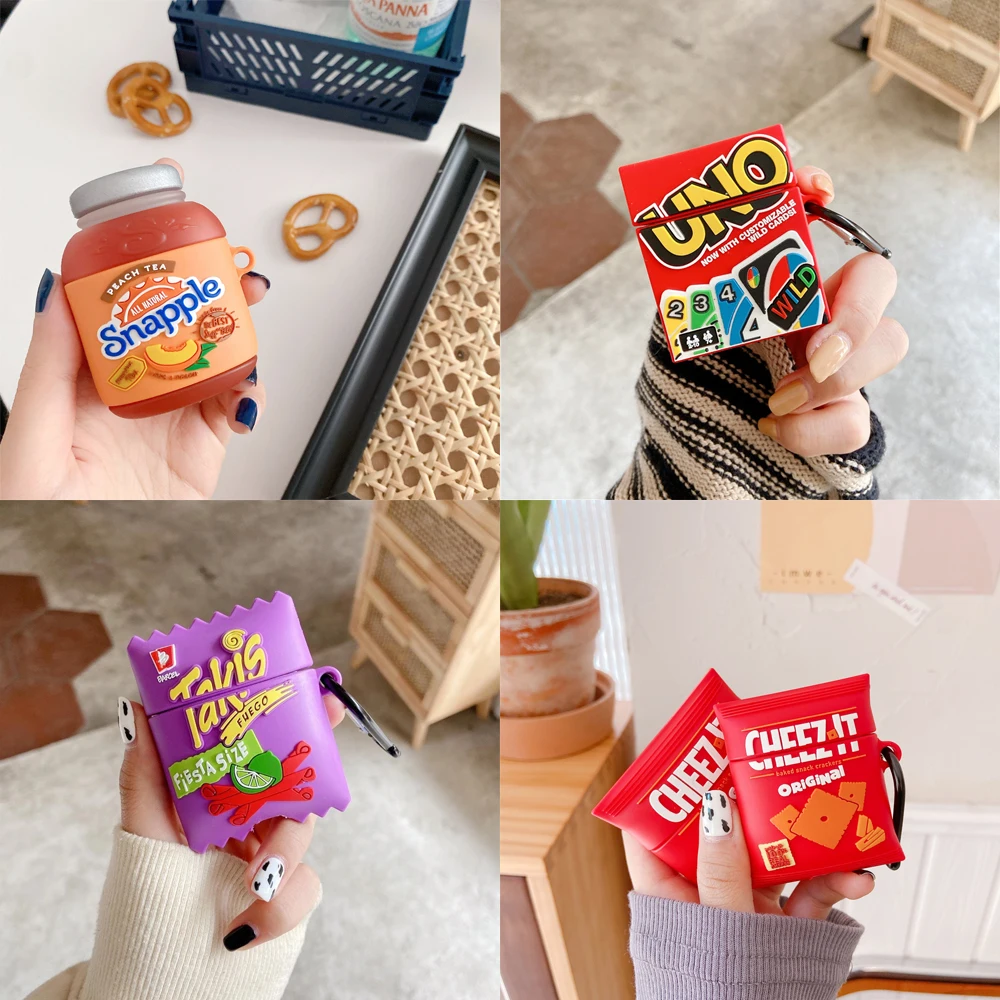 Cute food For Airpods 1 2 pro Case Cover Chocolate sugar Potato chips Charing Box Soft Silicone Wireless Bluetooth Earphone Case
Cute food For Airpods 1 2 pro Case Cover Chocolate sugar Potato chips Charing Box Soft Silicone Wireless Bluetooth Earphone Case