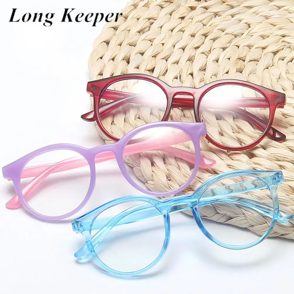 

LongKeeper Anti Blue Light Glasses Kids Fashion Round Eyeglasses Frame Boys Girls Clear Lens Computer Children Spectacles UV400