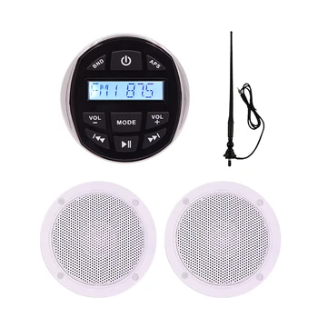 Marine Stereo Bluetooth Radio Audio Car MP3 Player+4'' Waterproof Marine Speaker+FM AM Antenna For UTV RV Golf Cart Motorcycle
Marine Stereo Bluetooth Radio Audio Car MP3 Player+4'' Waterproof Marine Speaker+FM AM Antenna For UTV RV Golf Cart Motorcycle