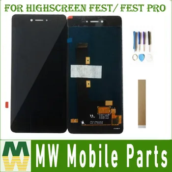 

Original Quality For Highscreen Fest / Fest Pro LCD Display Touch Screen Assembly Black Color With Tools Tape
