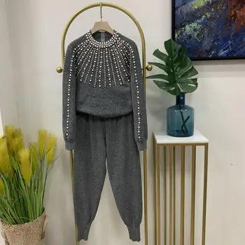 Spring Korean Two Piece Set Women Autumn Winter Warm Knitted Pearl Pullover Sweater And Pants Sets 2 Piece Tracksuit Lady Outfit
Spring Korean Two Piece Set Women Autumn Winter Warm Knitted Pearl Pullover Sweater And Pants Sets 2 Piece Tracksuit Lady Outfit