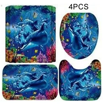 Blue Sea Dolphin Print Waterproof Bathroom Shower Curtain Toilet Cover Mat Set Shower Curtain Pedestal Rug Lid Toilet Cover Mat
Blue Sea Dolphin Print Waterproof Bathroom Shower Curtain Toilet Cover Mat Set Shower Curtain Pedestal Rug Lid Toilet Cover Mat