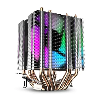 Cpu Air Cooler 6 Heat Pipes Twin-Tower Heatsink With 90Mm Rainbow Led Fans For 775/1150/1155/1156/1366 
Cpu Air Cooler 6 Heat Pipes Twin-Tower Heatsink With 90Mm Rainbow Led Fans For 775/1150/1155/1156/1366