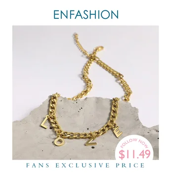 ENFASHION LOVE Letter Choker Necklace Women Accessories Stainless Steel Gold Color Link Chain Necklaces Party Fashion Jewelry
ENFASHION LOVE Letter Choker Necklace Women Accessories Stainless Steel Gold Color Link Chain Necklaces Party Fashion Jewelry