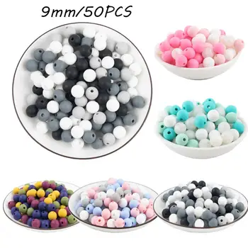 50pcs Perle Silicone Beads 9mm Baby Teether Round Beads Food Grade Beads DIY BPA Free Beads 9mm Silicone Beads Children Product
50pcs Perle Silicone Beads 9mm Baby Teether Round Beads Food Grade Beads DIY BPA Free Beads 9mm Silicone Beads Children Product