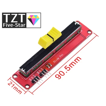 TZT Slide Potentiometer 10K Linear Module Dual Output for Arduino AVR Electronic Block
TZT Slide Potentiometer 10K Linear Module Dual Output for Arduino AVR Electronic Block