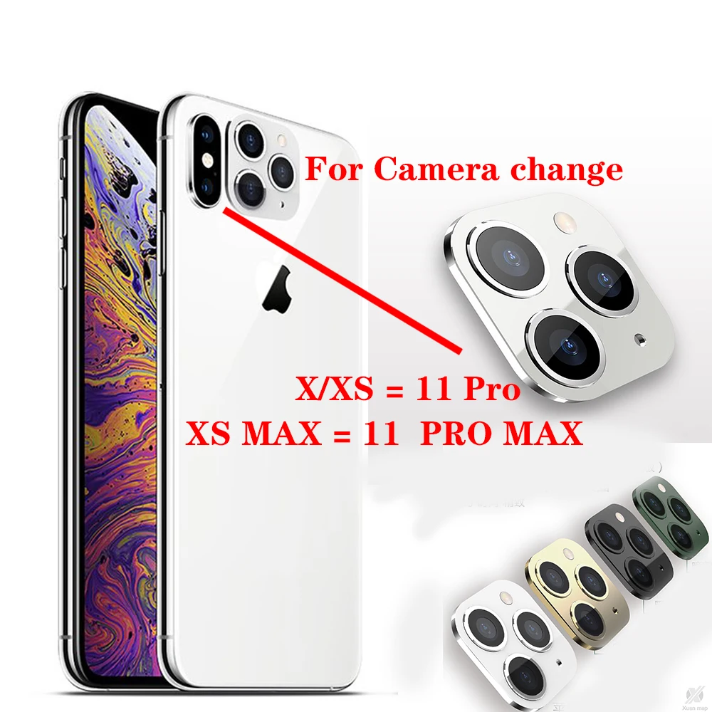 NEW Camera Lens XS MAX turn into 11 Pro MAX Camera Lens / For iPhone XS MAX / For iPhone X Film Aluminum Metal Lens protection
NEW Camera Lens XS MAX turn into 11 Pro MAX Camera Lens / For iPhone XS MAX / For iPhone X Film Aluminum Metal Lens protection