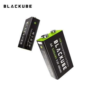 BLACKUBE 9V 900mAh 5550mWh Batteries Voltage Protection USB Rechargeable Lithium Battery
BLACKUBE 9V 900mAh 5550mWh Batteries Voltage Protection USB Rechargeable Lithium Battery