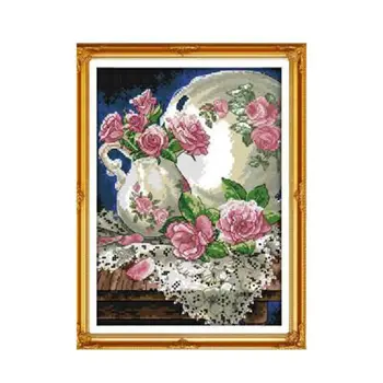 DIY Hand Knitting Print Cross Stitch Set Embroidery Set 11CT Vase Rose Pattern Cross Stitch 27 * 39cm Home Decoration
DIY Hand Knitting Print Cross Stitch Set Embroidery Set 11CT Vase Rose Pattern Cross Stitch 27 * 39cm Home Decoration