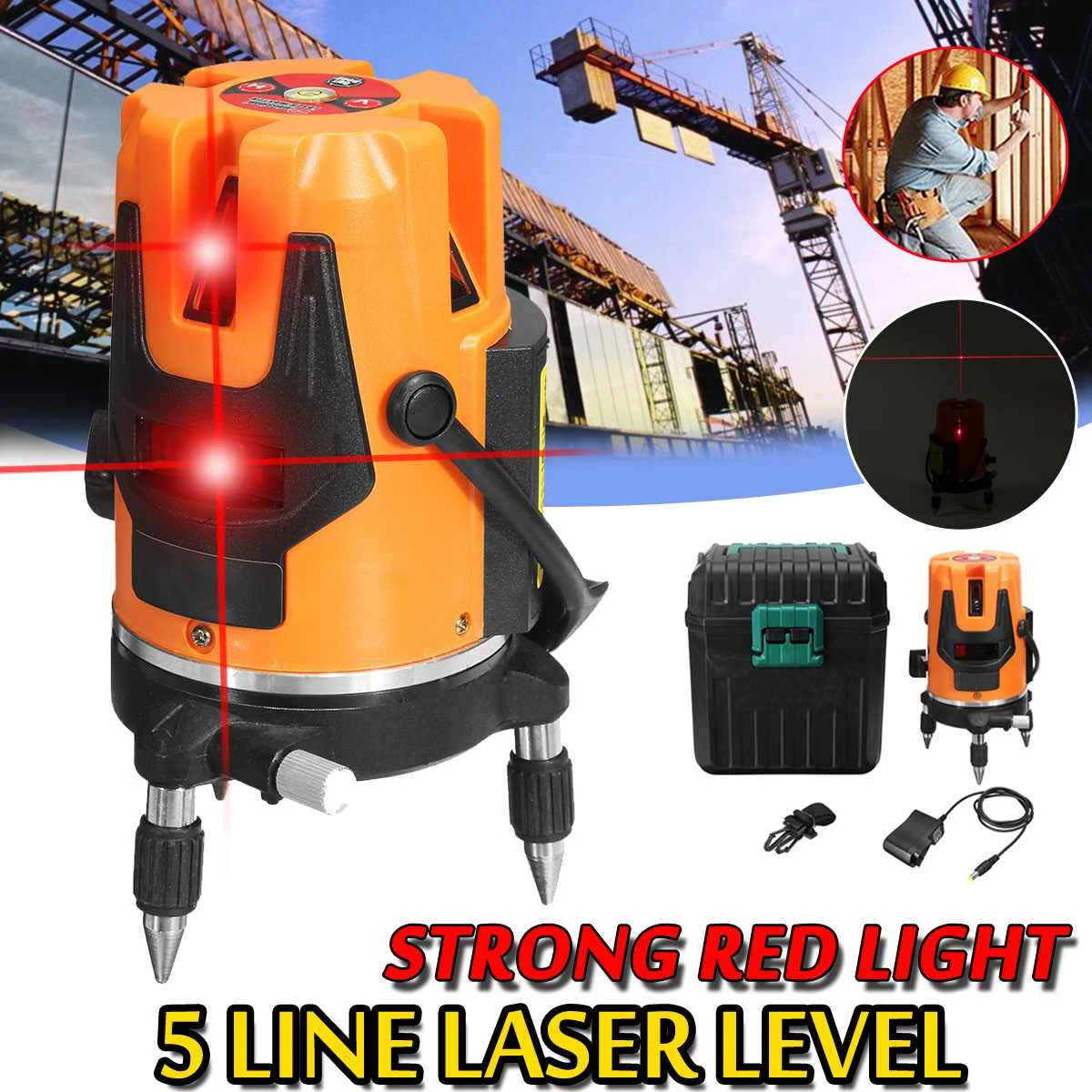 5 Lines Laser Level Red Beam 3D Automatic Self Leveling 360 Rotary Vertical Horizontal Cross Line Level Measuring Instruments
5 Lines Laser Level Red Beam 3D Automatic Self Leveling 360 Rotary Vertical Horizontal Cross Line Level Measuring Instruments