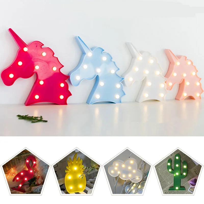 3D LED Unicorn Night Light Flamingo Pineapple Cloud Table Lamp Cactus Christmas Tree Room Decoration Creative Letter Light
3D LED Unicorn Night Light Flamingo Pineapple Cloud Table Lamp Cactus Christmas Tree Room Decoration Creative Letter Light