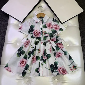 European and American parent-child outfit 2020 spring and summer new styles Short sleeve lapel rose print bow Girl's dress
European and American parent-child outfit 2020 spring and summer new styles Short sleeve lapel rose print bow Girl's dress