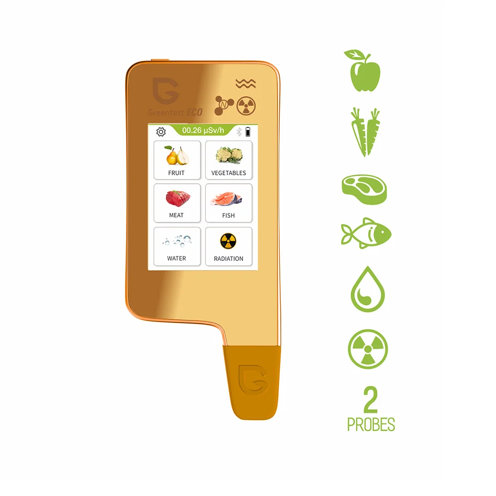Greentest-ECO6 Updated Home Kitchen Radiation Detector Nitrate Tester TDS Water with Bluetooth Function and Capacitive Screen
Greentest-ECO6 Updated Home Kitchen Radiation Detector Nitrate Tester TDS Water with Bluetooth Function and Capacitive Screen