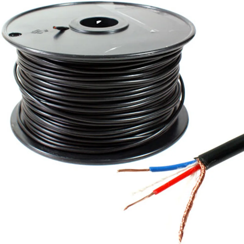 

High Quality 4pcs/lot 100M MIC BULK CABLE 24AWG with black color