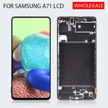 Ensemble écran tactile LCD Super Amoled avec châssis, pour Samsung Galaxy A71 A715 Dsiplay, vente en gros, livraison gratuite=