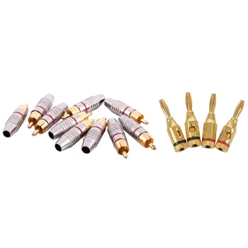 10Pcs RCA Male Plug Adapter o Video Phono Gold Plated Connector with 4 x 4mm Banana Plugs
10Pcs RCA Male Plug Adapter o Video Phono Gold Plated Connector with 4 x 4mm Banana Plugs