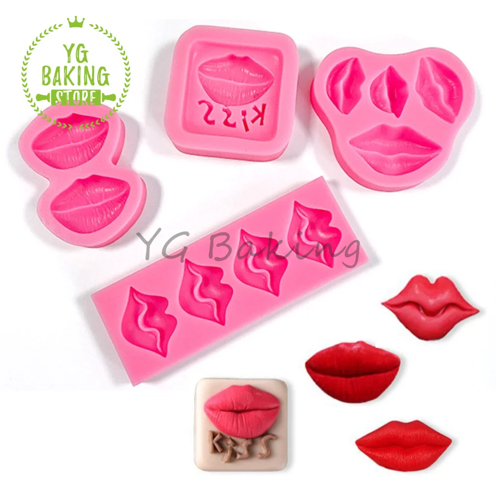 

Dorica 4 Styles Sexy Lip Fondant Silicone Molds Diy Handmade Chocolate Soap Mould Kitchen Accessories Cake Tool Bakeware