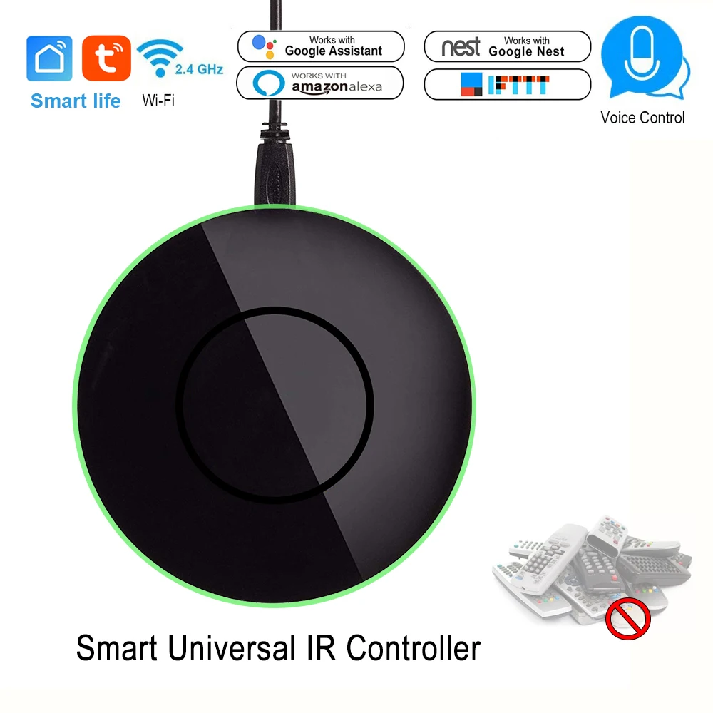 wifi smart IR remote control Air condition TV Fan TV box Universal ir remote controller App Smart Life Google Alexa Echo iFTTT
wifi smart IR remote control Air condition TV Fan TV box Universal ir remote controller App Smart Life Google Alexa Echo iFTTT