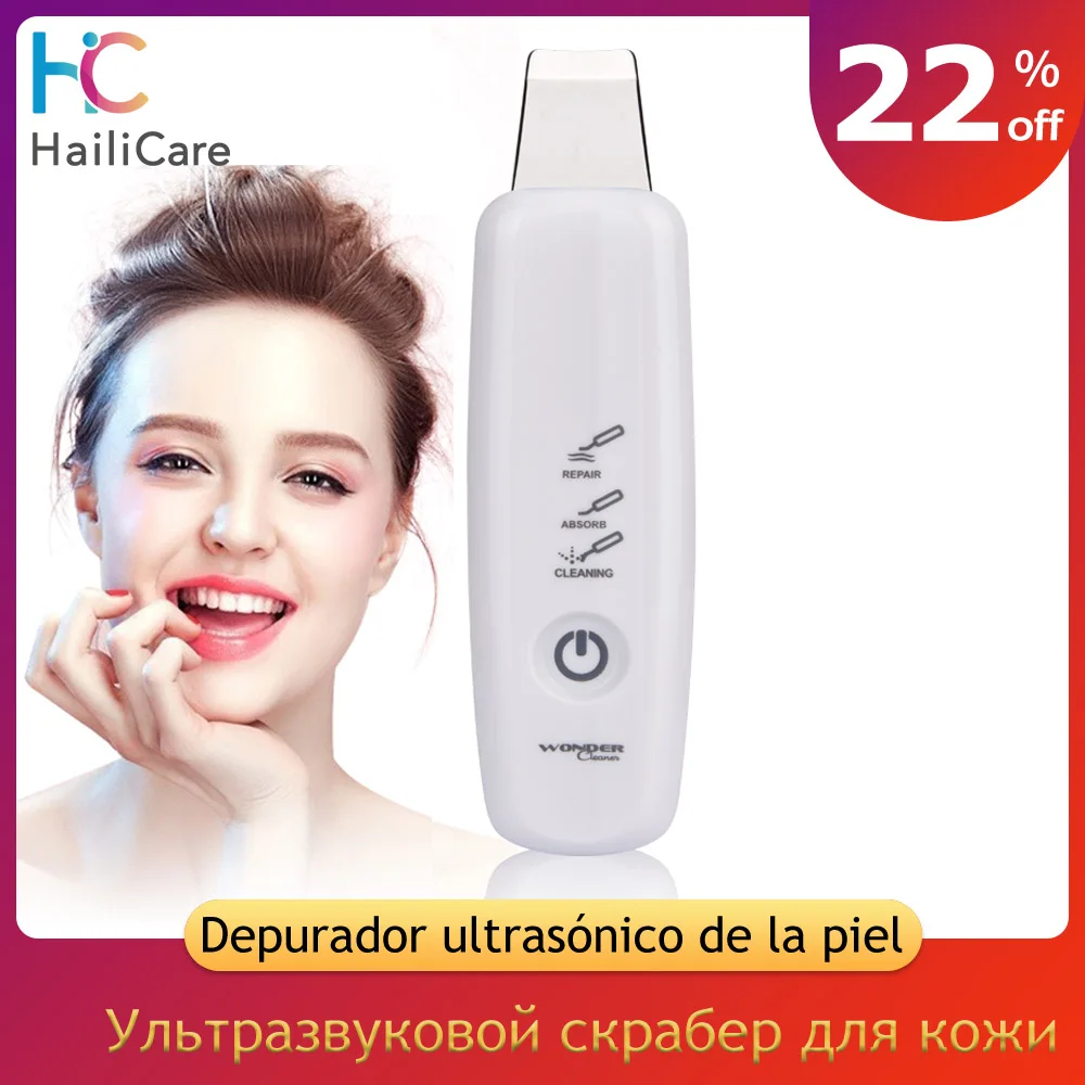 High Frequency Skin Scrubber Ultrasonic Ion Rechargeable Microdermabrasion Deep Cleaning Vibration Face Peeling Facial Massager
High Frequency Skin Scrubber Ultrasonic Ion Rechargeable Microdermabrasion Deep Cleaning Vibration Face Peeling Facial Massager