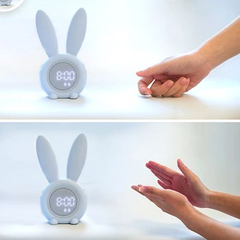 Cartoon Bunny Kids Alarm Clock Sleep Trainer Rechargeable Night Light with Voices Control Sleep Timer with Digital Thermometer
Cartoon Bunny Kids Alarm Clock Sleep Trainer Rechargeable Night Light with Voices Control Sleep Timer with Digital Thermometer