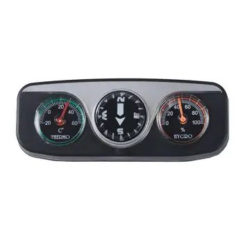 

Car Dashboard Compass Car Ornament Decoration Compass Kit Thermometer Hygrometer 3 in 1 Compact Ball Automobile Interior Access