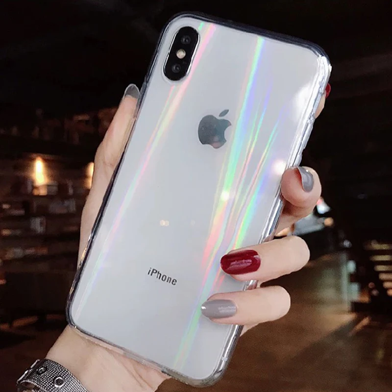 Rainbow Gradient Laser Cases For iPhone X XS Max XR Transparent Soft Capa Fundas For iPhone 6 6S 7 8 Plus Clear Acrylic Covers
Rainbow Gradient Laser Cases For iPhone X XS Max XR Transparent Soft Capa Fundas For iPhone 6 6S 7 8 Plus Clear Acrylic Covers