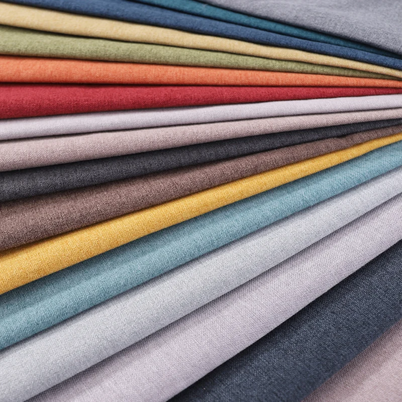 Льняная ткань текстиль однотонная для дивана мебели простая обивка|Ткань| |