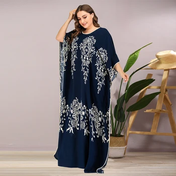 Siskakia Women Dress Summer 2020 Oversize Batwing Sleeve Dressing Gowns Navy Blue Vintage Ethnic Print Plus Size Clothing 2020
Siskakia Women Dress Summer 2020 Oversize Batwing Sleeve Dressing Gowns Navy Blue Vintage Ethnic Print Plus Size Clothing 2020