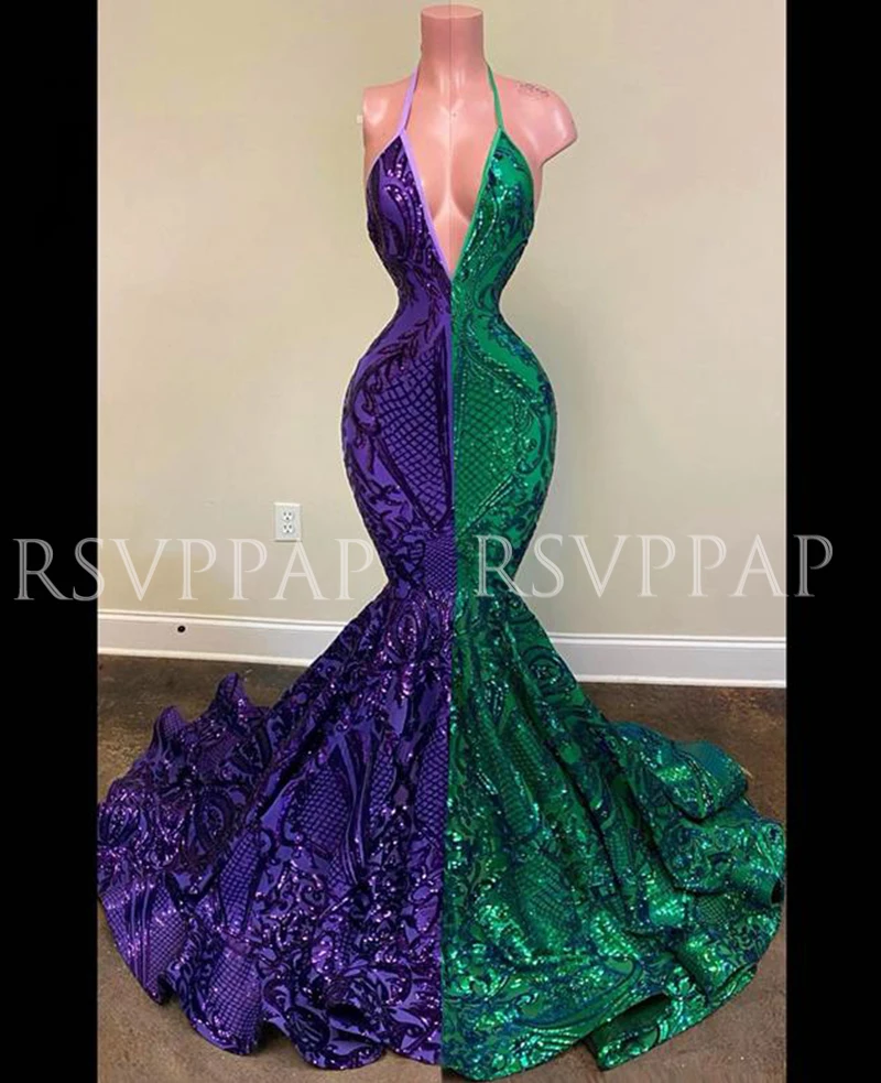 Long Prom Dress 2020 Real Picture Sexy Deep V-neck Backless Glitter Sequin African Girl Purple And Green Mermaid Prom Dresses
Long Prom Dress 2020 Real Picture Sexy Deep V-neck Backless Glitter Sequin African Girl Purple And Green Mermaid Prom Dresses