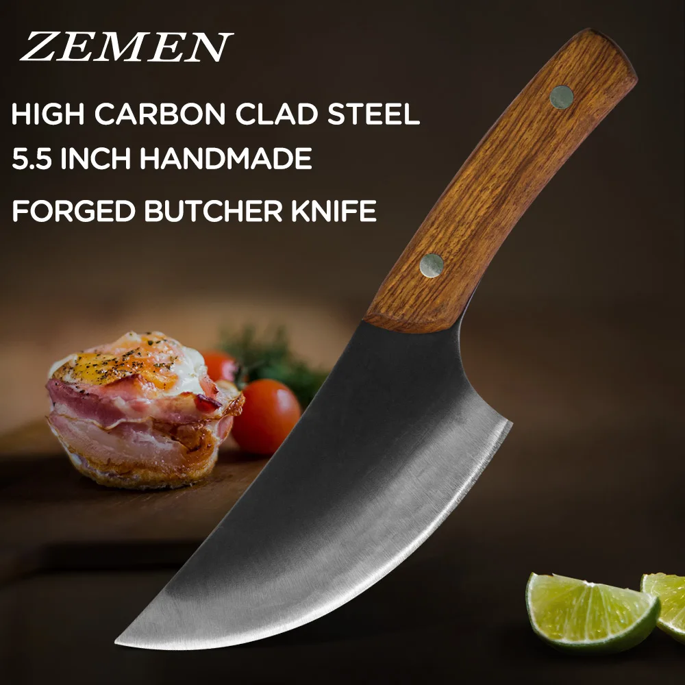 ZEMEN Slaughter Chopping Knife Handmade Forged Butcher Knife High Carbon Stainless Steel Chef Cleaver Tool Kitchen Accessories
ZEMEN Slaughter Chopping Knife Handmade Forged Butcher Knife High Carbon Stainless Steel Chef Cleaver Tool Kitchen Accessories