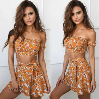 Women Summer Off shoulder Boho 2 Pieces Set Buckle Crop Top And Bodycon Skirt Beach Holiday Mini Dress 2020 New
Women Summer Off shoulder Boho 2 Pieces Set Buckle Crop Top And Bodycon Skirt Beach Holiday Mini Dress 2020 New