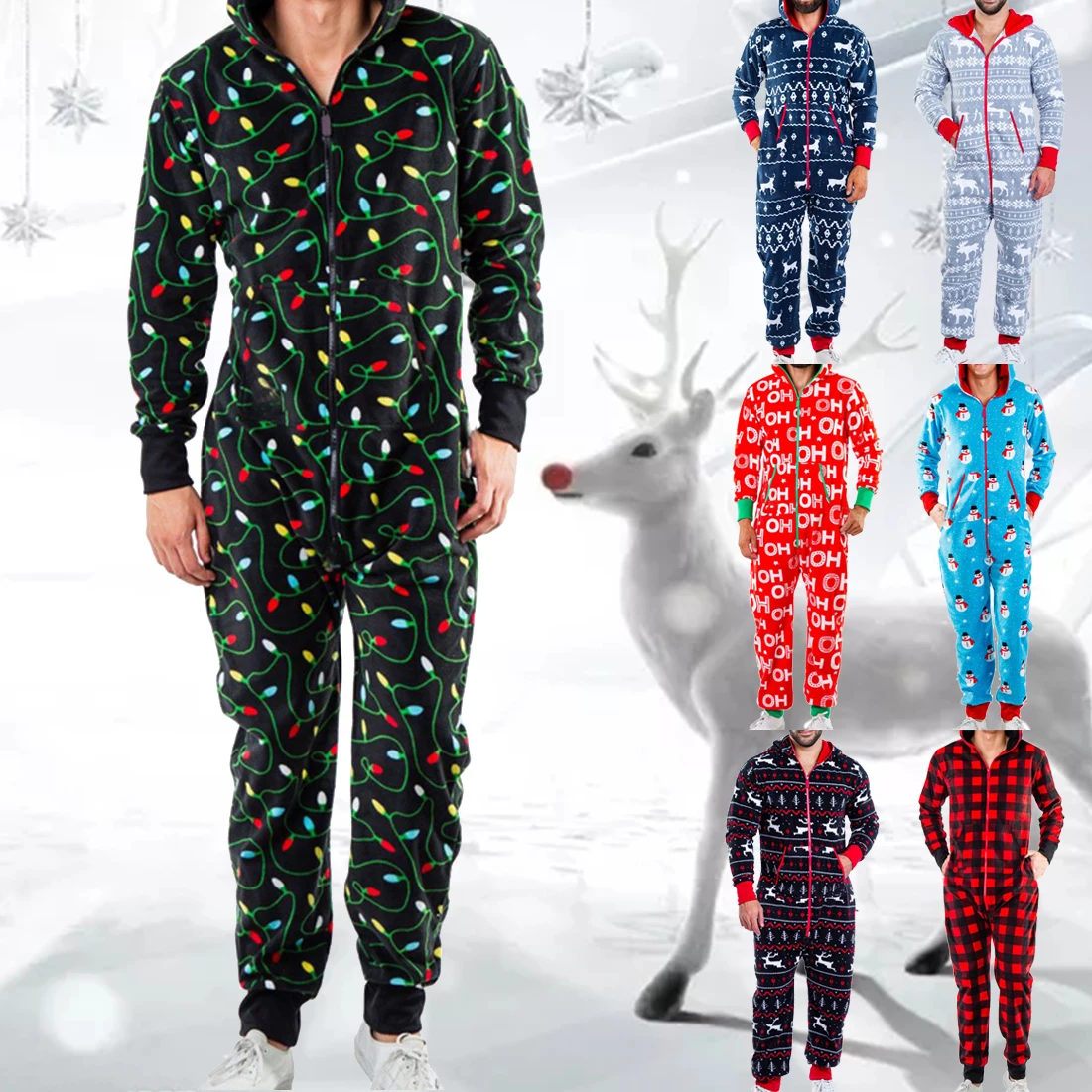 Jodimitty Autumn Winter Men Warm Christmas Elk Snowman Print Long Sleeve Pajamas Jumpsuit Leisure Cotton Sleepwear Soft Clothes
Jodimitty Autumn Winter Men Warm Christmas Elk Snowman Print Long Sleeve Pajamas Jumpsuit Leisure Cotton Sleepwear Soft Clothes