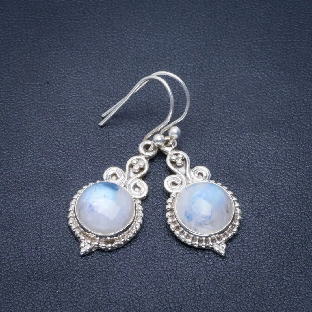 Natural Rainbow Moonstone Handmade Unique 925 Sterling Silver Earrings 1.5" B2620
Natural Rainbow Moonstone Handmade Unique 925 Sterling Silver Earrings 1.5" B2620