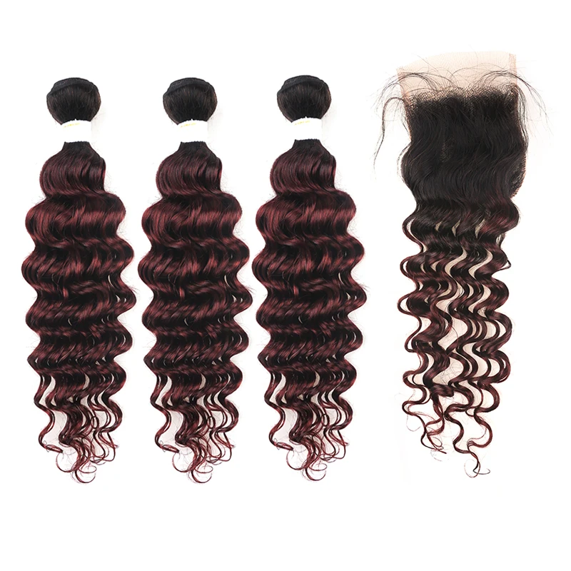 Deep Wave Ombre Bundles With Closure 4x4 SOKU T1B 99J Human Hair 3 Bundles With Lace Closure Non-Remy Hair Weave Bundles
Deep Wave Ombre Bundles With Closure 4x4 SOKU T1B 99J Human Hair 3 Bundles With Lace Closure Non-Remy Hair Weave Bundles