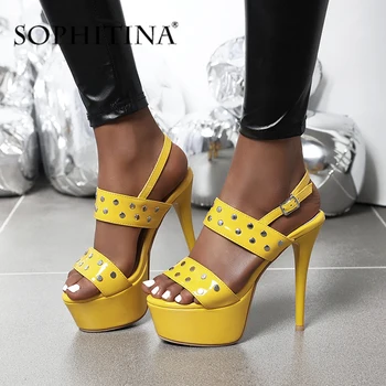 SOPHITINA Western Style Women Pumps New Buckle Strap Platform Rivet Decoration Fashionable Mature Shoes Thin Heels Pumps PO458 
SOPHITINA Western Style Women Pumps New Buckle Strap Platform Rivet Decoration Fashionable Mature Shoes Thin Heels Pumps PO458
