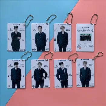 

1 Pcs 2020 K-POP Bangtan Boys JUNGKOOK Suga Rm V Jhope Jimin Jin FESTA Double-sided PVC Card Pendant Key Chain Bag Charm