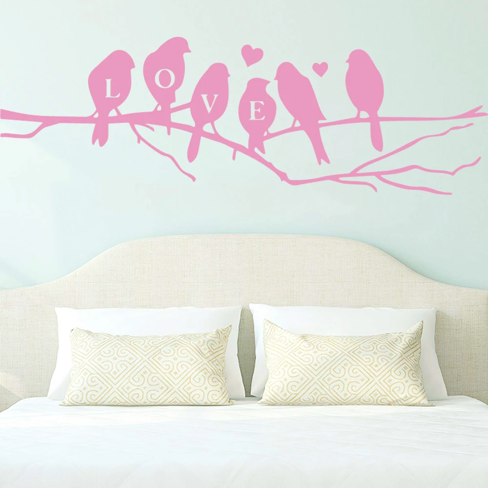 Cartoon Style love bird Home Decor Vinyl Wall Stickers For Kids Rooms Diy Decoration Art MURAL Drop Shipping | Дом и сад