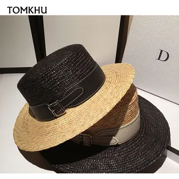 New Sun Hat White Black Straw Hat Retro with Leather Band Kuntucky Derby Braided Beach Hat Female Loose Sunscreen Sunshade Flat
New Sun Hat White Black Straw Hat Retro with Leather Band Kuntucky Derby Braided Beach Hat Female Loose Sunscreen Sunshade Flat