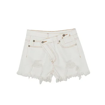 Women Denim shorts casual wild irregular hole jeans white Denim shorts 2020 summer new
Women Denim shorts casual wild irregular hole jeans white Denim shorts 2020 summer new