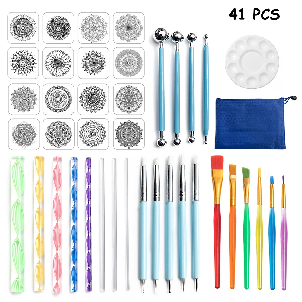 41PCS Elementary Pattern Mandala Dotting Tools Set For Painting Rocks Portable Embossing Dot Kit Dotting Polymer Clay Tool Sets
41PCS Elementary Pattern Mandala Dotting Tools Set For Painting Rocks Portable Embossing Dot Kit Dotting Polymer Clay Tool Sets