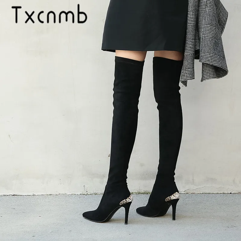 TXCNMB Sexy Over The Knee High Boots Woman Suede Leather High Heels Women Boots Autumn Winter Black Gray Party Shoes Woman
TXCNMB Sexy Over The Knee High Boots Woman Suede Leather High Heels Women Boots Autumn Winter Black Gray Party Shoes Woman