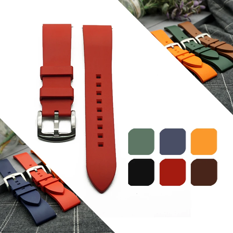 20mm 22mm 24mm Black Blue Red Orange Watch Band Fluorine Rubber Watchband Replacement For Panerai Strap Tools Steel Buckle
20mm 22mm 24mm Black Blue Red Orange Watch Band Fluorine Rubber Watchband Replacement For Panerai Strap Tools Steel Buckle