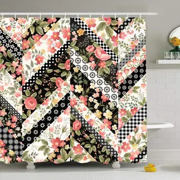 Shower Curtain Set with Hooks 60x72 Multicolor Monochrome Zag Floral Pattern Circle Quilt Black Rose Roses Blossom Abstract
Shower Curtain Set with Hooks 60x72 Multicolor Monochrome Zag Floral Pattern Circle Quilt Black Rose Roses Blossom Abstract