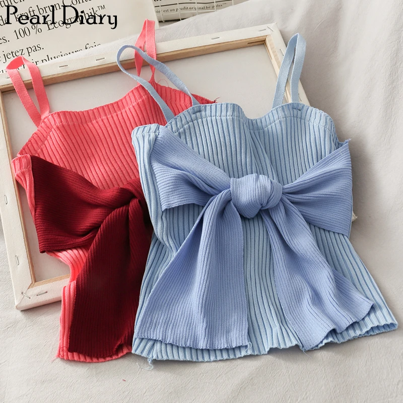 Pearl Diary Knitted Crop Top With Extreme Bow Front Bow Tie Crop Camisole Strappy Ribbed Knit Going Out Sweet Crop Top Women New
Pearl Diary Knitted Crop Top With Extreme Bow Front Bow Tie Crop Camisole Strappy Ribbed Knit Going Out Sweet Crop Top Women New