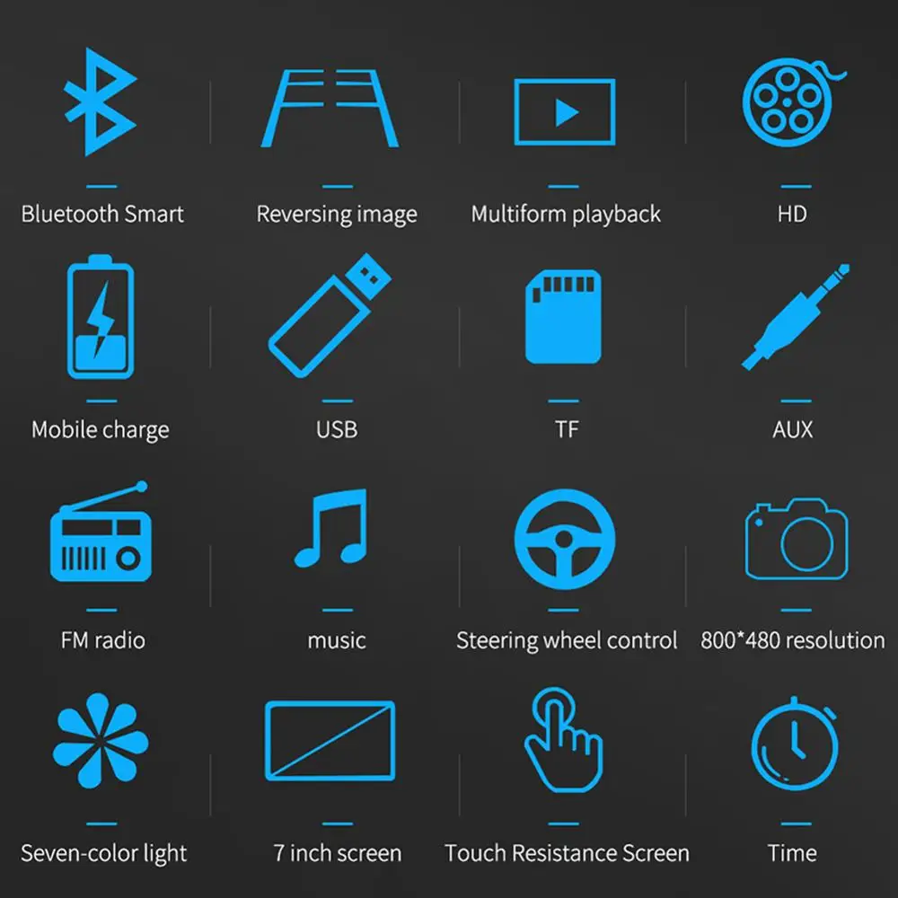 7 дюймовый TFT дисплей для автомобиля Bluetooth стерео FM радио сенсорный экран