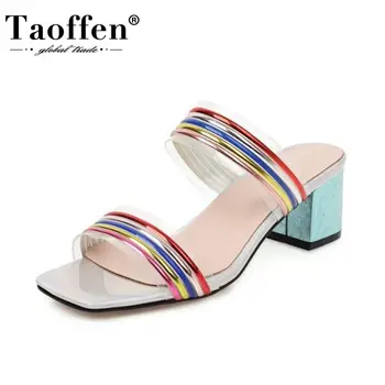 Taoffen Women Shoes Sandals Peep Toe Thick Heel Multi Color Striped Shoes Slides Slippers Outdoor Footwear Plus Size 32-50
Taoffen Women Shoes Sandals Peep Toe Thick Heel Multi Color Striped Shoes Slides Slippers Outdoor Footwear Plus Size 32-50